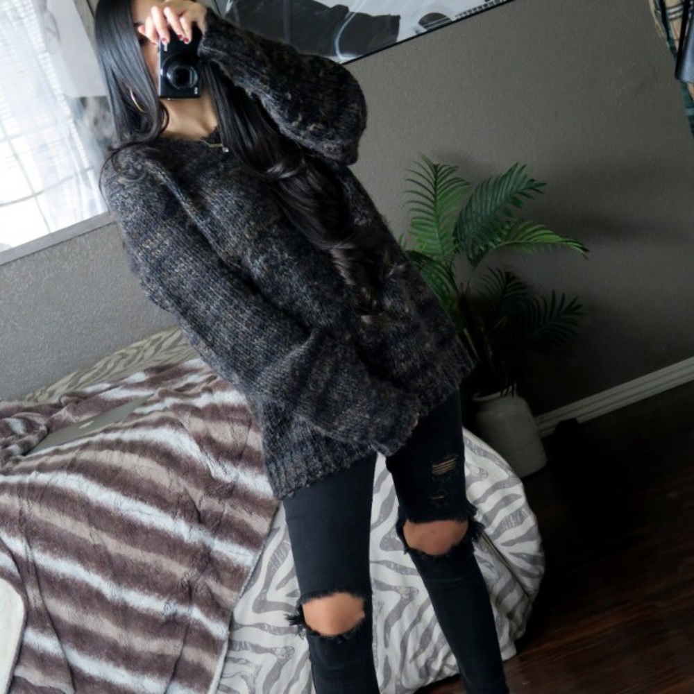 Rag & bone knit chunky brown sweater top pullover